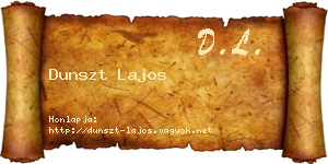 Dunszt Lajos névjegykártya